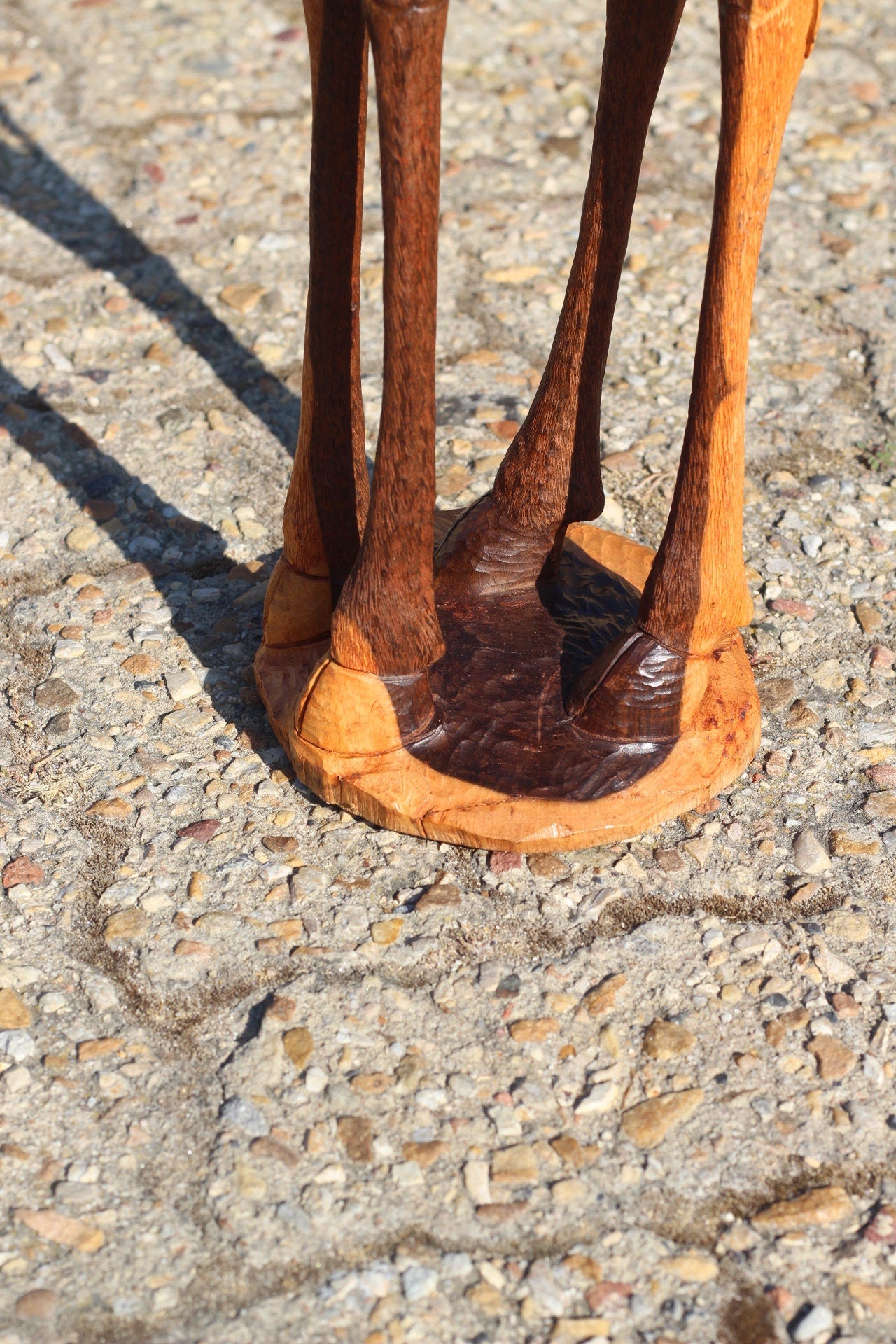 33" Tall Fine Art Lifelike Iron Wood Giraffe Lovers figurines. Zimbabwe Carved Sculpture. Unique Home/office decor. African Christmas Gift