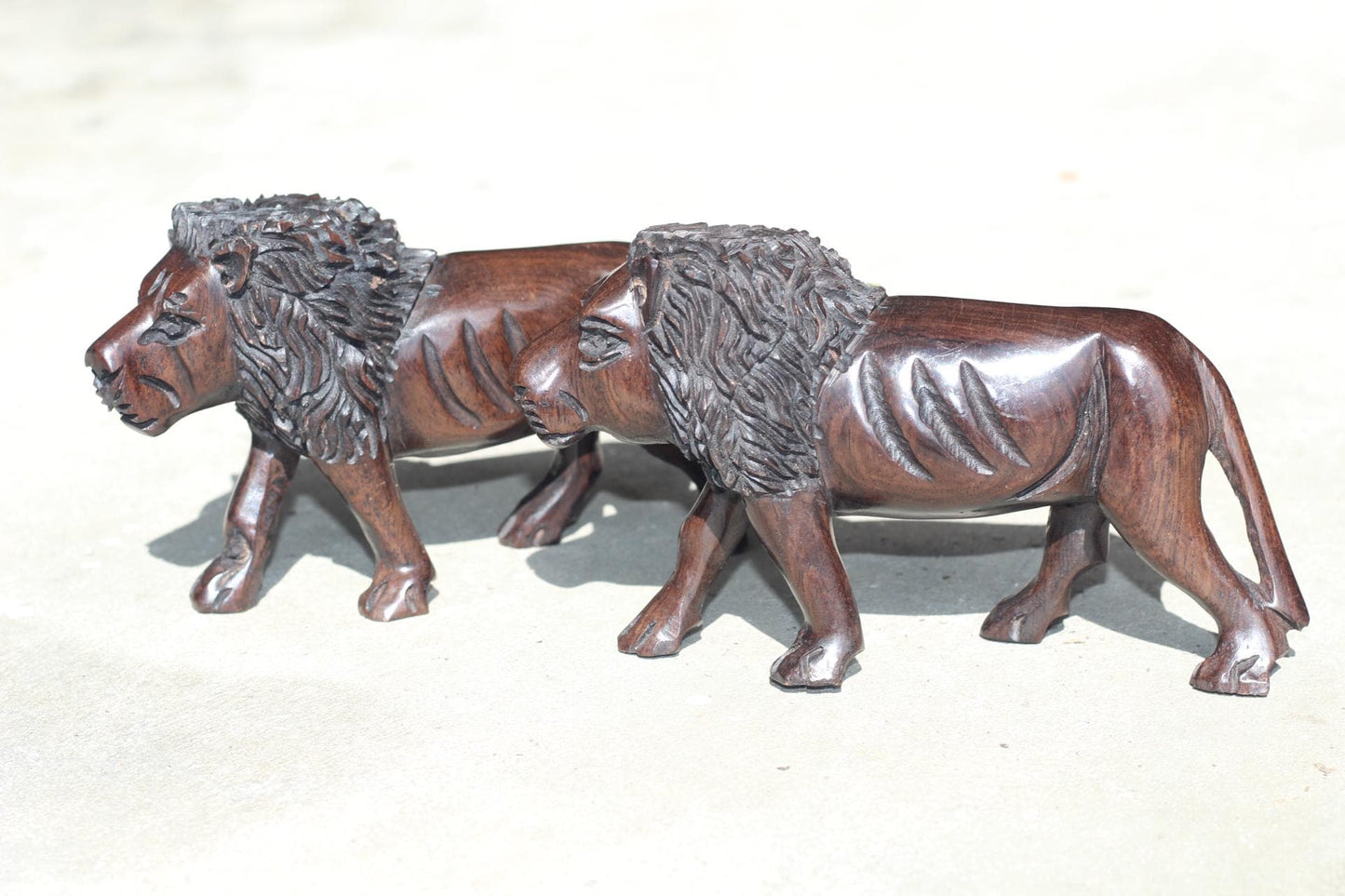 New Design Smooth hand carved Iron wood Lion Sculpture. Malawian handcarved figurine. Unique handcrafted African animals gift. Ready to Ship
