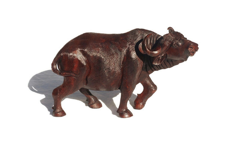 Buffalo Carved Wood Figurines