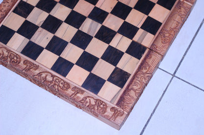 Custom Order for Danielle ,African Big Five Animals Themed Wooden Hand Carved Gaming board. Foldable