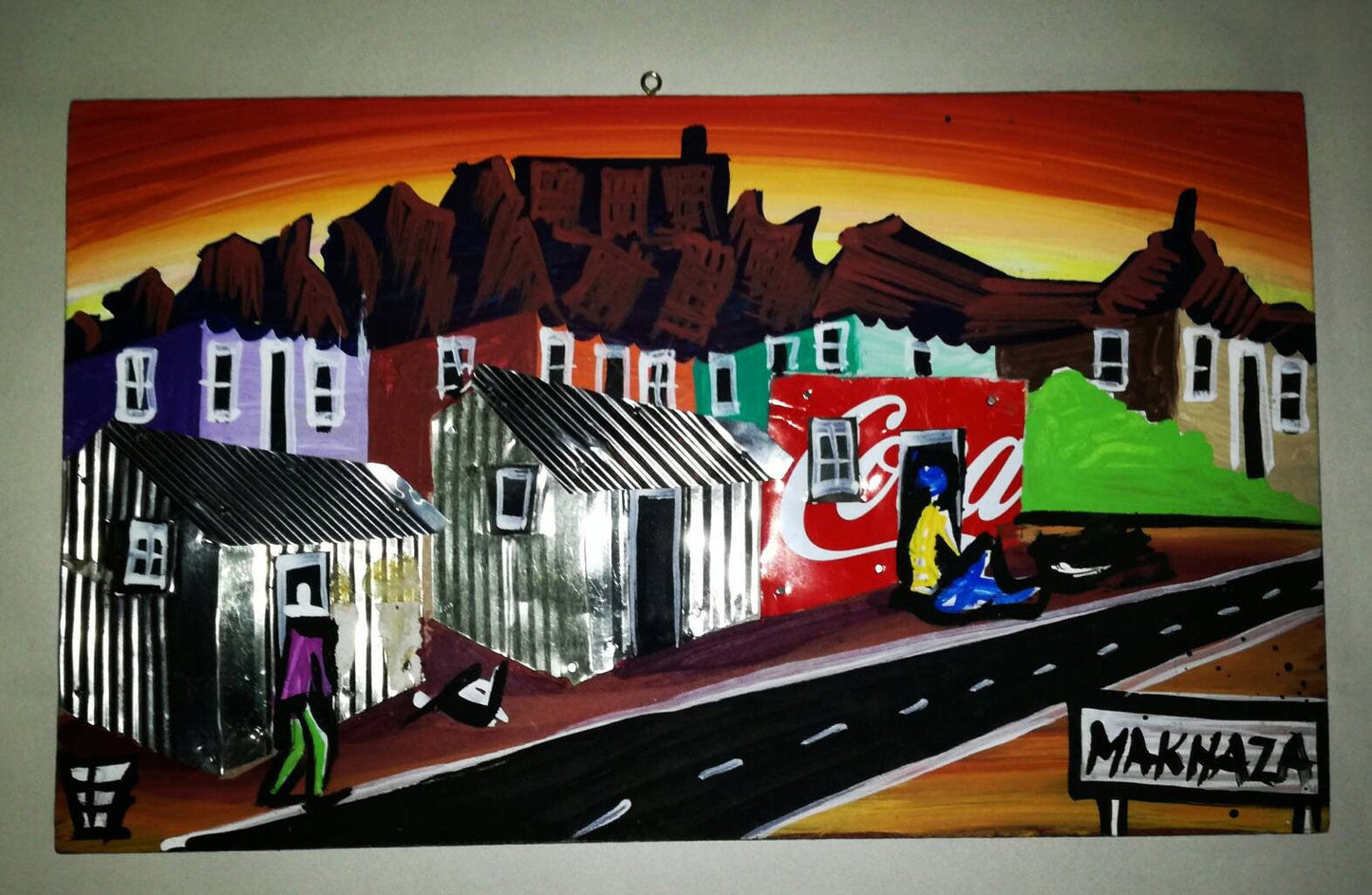 South African Townships Wall Art, Wall Decoration frames, 3D art South Africa. Painting on board !! SHIPPING WORLDWIDE!!, Unique gifts items