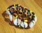 Rastafarian beaded bracelet/Cowrie shell jewelry/Tribal Bracelet one love jewelry/African Art Handmade souvenirs/handcrafted unique gift art