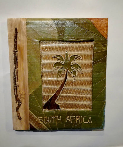 African Dried leaves Travel Journal, Palm tree themeDiary/Notebook art ±50pages. Vintage scrapbook. Handmade art Souvenir Christmas gifts