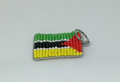 Set of 5 Mozambique Flag Beads and wire Zipper charm/ key holders. Your country flag 3x5cm (Approx). Theme party thank you gifts