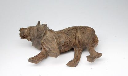 Set of 2 Hand Carved Animals lion deiron wood figurines. African hardwood walking male lion Sculptures. Unique handmade Gifts from Africa.