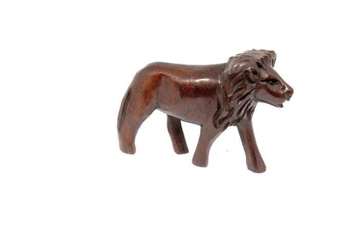 Smooth hand carved Ebony wood Lion Sculpture. Malawian style wooden lion figurines. Unique handcrafted African animals gifts. Ready to Ship