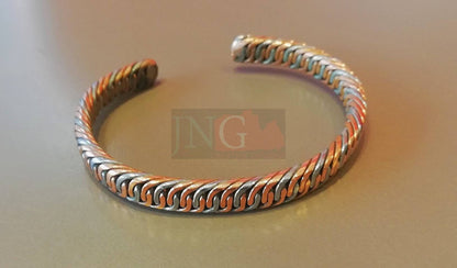 Set of 2 Iron and Copper bangle - Healing Bracelet - Braided African - Healing yet Stylish -Cuff Bracelets, birthday gifts for dad /Mom