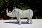 Set of 2 White Rhino beaded figurines, beads and wire African Animals. Handmade art Gifts Express Shipping. Unique office/Home gifts