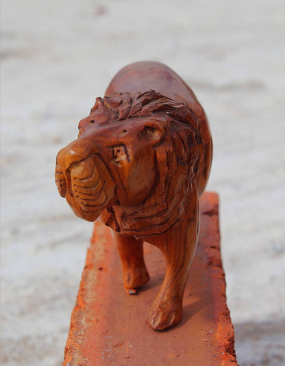 Hard Olive wood lion Carving. Hand carved Wooden animal figurines. Unique African handmade Sculptures. Christmas gifts home Decor Art