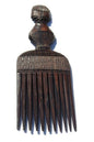 Geschnitzter Afrokamm aus Ebenholz. Handgeschnitzter dekorativer Haarschmuck aus Holz. Braune Kämme mit afrikanischem Motiv. Weltweiter Versand,
