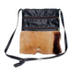 Springbok Leather Crossbody bag. Mix of Authentic and Faux leather. Genuine fur and beautiful shades of brown. Unique African Gifts, 30x25cm