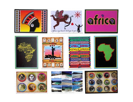 A6 South African Postcards. Animals, Languages, Landscape, and Culture on these unique printed gift cards. Cannot ship alone, add to order