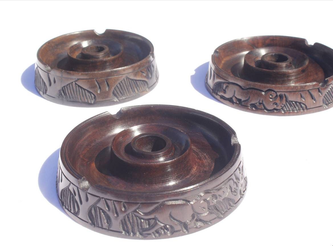 Restaurant outdoor Ashtray and candle stick holder/stands. Unique African Handcarved Gifts perfect for Wedding and Birthday Express delivery