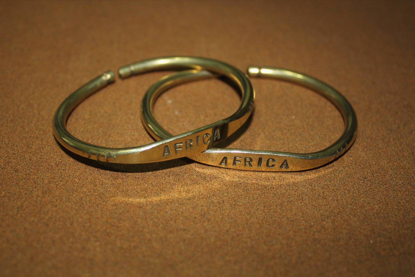 Brass cuff Brass bracelets set of 2 written Africa. Unique African Jewelry Gifts Express Shipping Worldwide. Thanks for gifts