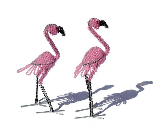 Pink beaded Flamingo birds. Unique African Gifts Ready to Shipping Express Worldwide. Makes great Christmas /Birthday /Wedding gifts