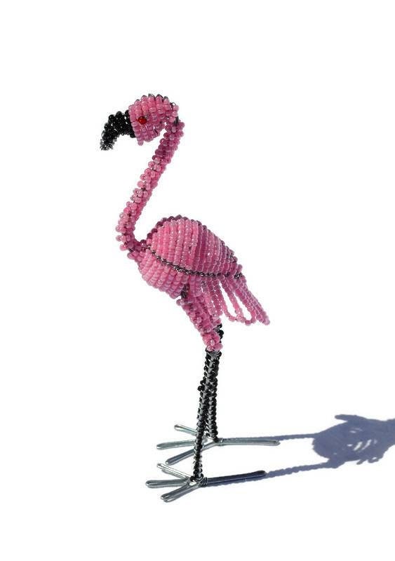 Pink beaded Flamingo birds. Unique African Gifts Ready to Shipping Express Worldwide. Makes great Christmas /Birthday /Wedding gifts