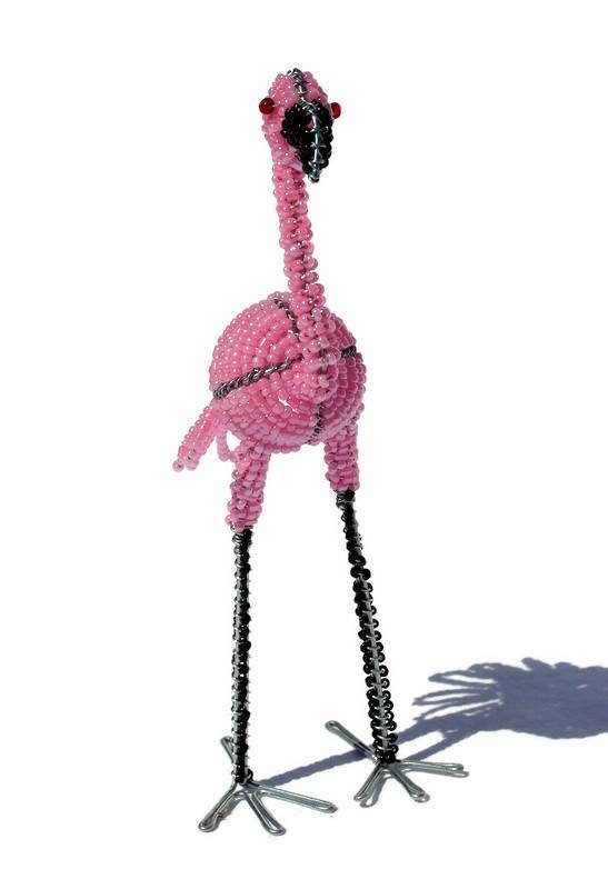 Pink beaded Flamingo birds. Unique African Gifts Ready to Shipping Express Worldwide. Makes great Christmas /Birthday /Wedding gifts