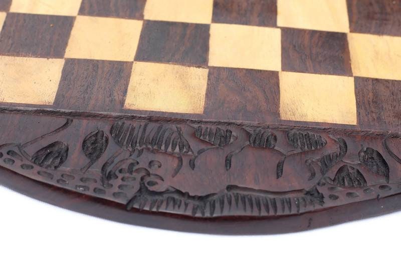 Ebony, Olive and Zebra wood Handcarved Zulu Warriors Chess Set. Fine Art African board game with individually carved pieces. Ships Express