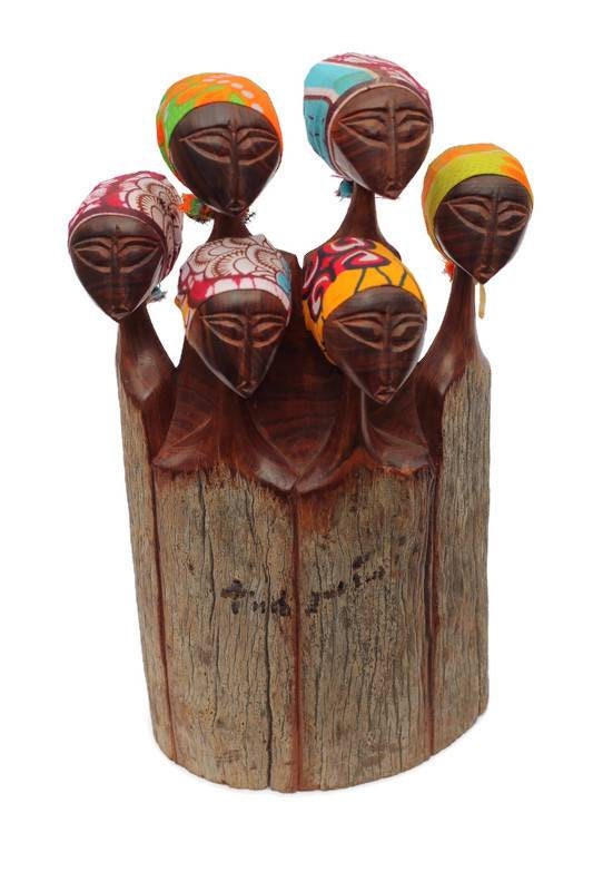 African Women Art Gifts. Handcarved Mozambiquean Elle Sandalwood ladies sculpture, 2 sizes. Office/Home table Decor Ready to Ship Express.