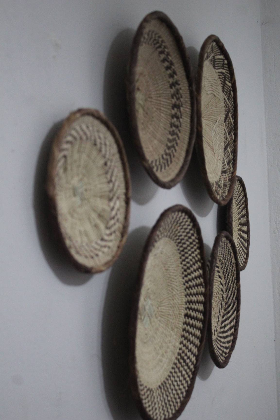 Set of 5 Binga/Tonga baskets wall decor giftset Express Shipping Worldwide. African Souvenirs Zimbabwe handcrafted gifts ideas