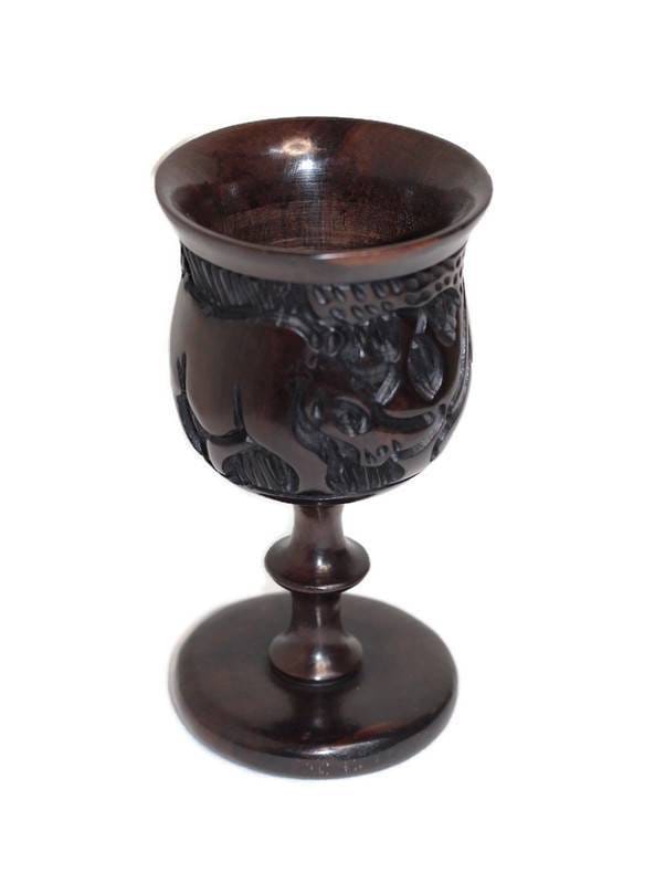 Ebony wood Handcarved African Drinking Goblets. Unique brown hardwood Wine glasses. Home and Office Decor Christmas gifts Express Shipping.