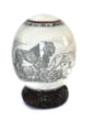 Black and white Lion Family Decoupage print on an authentic Ostrich Egg Shell. Unique African Art theme Anniversary gifts, Express shipping