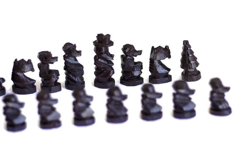 Unique African Kingdom Chess Pieces. Rosewood and Ebony Wood combination. Full set gaming pieces without Board. African games and Puzzle art