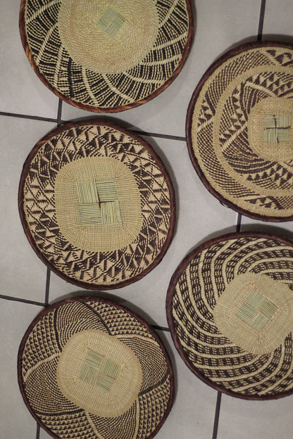 Set of 5 Binga/Tonga baskets wall decor giftset Express Shipping Worldwide. African Souvenirs Zimbabwe handcrafted gifts ideas