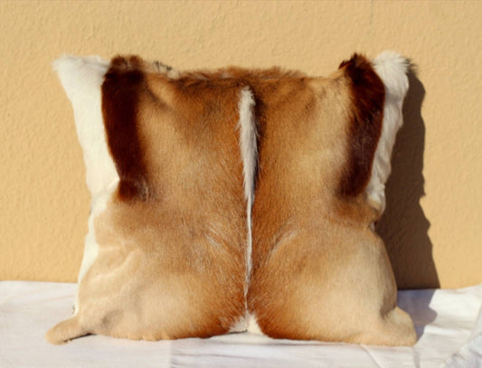 Springbok Leather Cushion, Decorative Pillows, Original leather from South Africa. Unique HandCrafted gift items African decor. Handmade Art