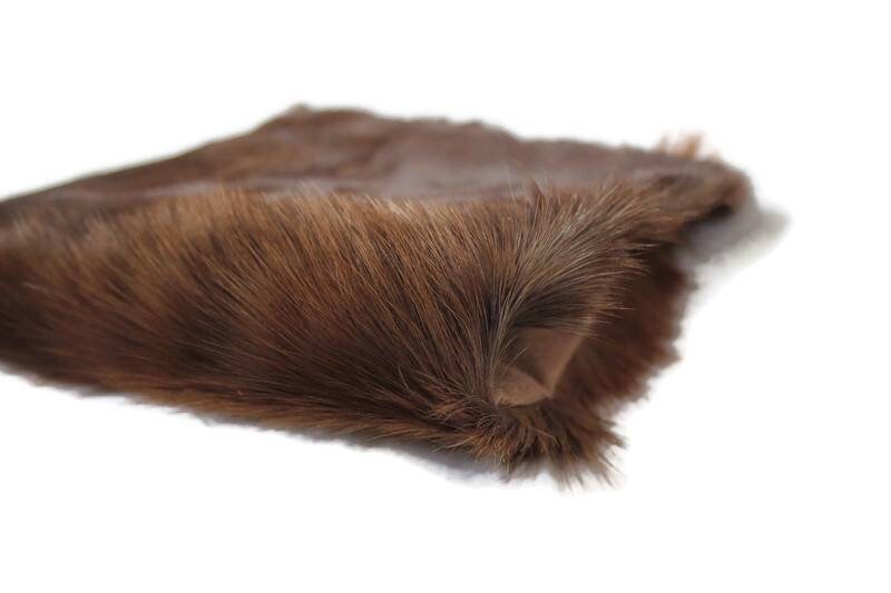 Rectangular Blesbok Leather Cushion. Brown Authentic Antelope hide pillow cover. Unique Home gifts. Express Shipping Worldwide. 17" x 9"