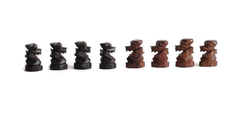 Large 18" Malawian handcarved Wooden Chess Set. Ebony, Olive and Mahogany Wood. Great Gift for play and Display /Decor. Ready to Ship