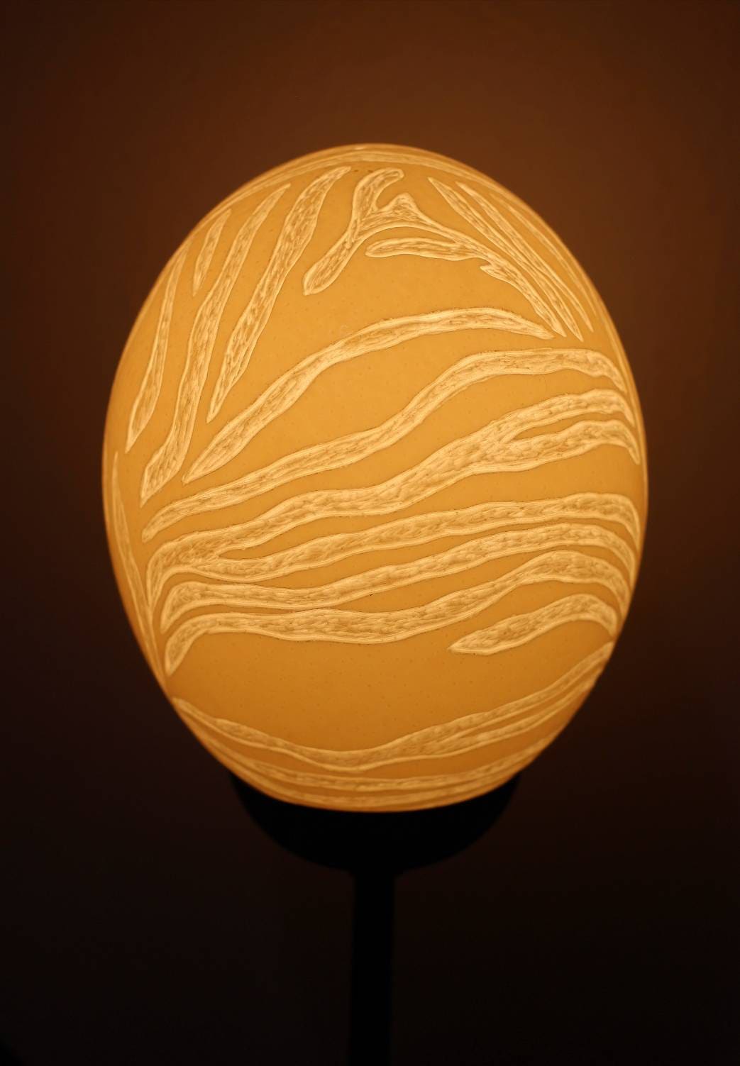 Mountain Zebra Themed Shell Lampshade. Ostrich Egg fine Art Zebra Print Carving. Unique African handmade Home decor gifts, Express shipping