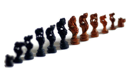 African Big 5 Animals On treetop Chess Set. Ebony, Olive, Mahogany Wood Hand Carved Gaming board. Brown and Black Art gifts Express Shipping
