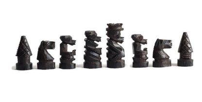 Large Malawian 18" handcarved Wooden Chess Set. Ebony, Mubanga and Mahogany Wood. Great Gift for play and Display /Decor. Ready to Ship