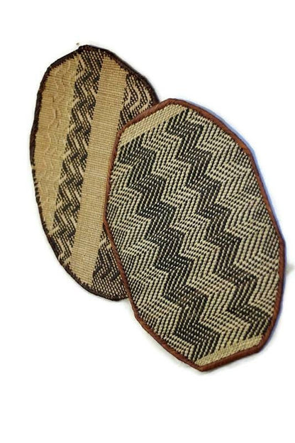 Oval Shape Tonga Placemats/wall Decor PAIRS. Handwoven grass Mats, Express Shipping Worldwide. African Souvenirs Zimbabwe handcrafted gifts