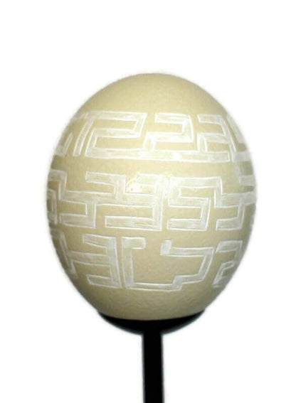 Unique African Kuba Clothe Design on an Authentic Ostrich Egg Shell. Home and Office Decor Lampshades Ready to Ship Express. Afro Bohemian