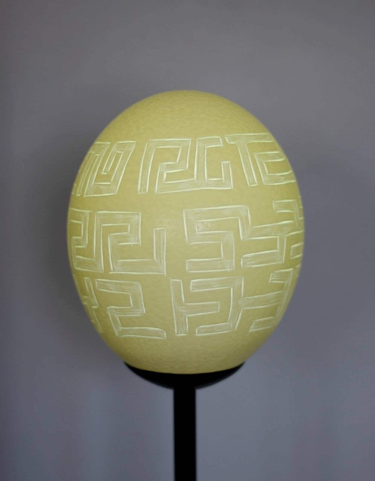 Unique African Kuba Clothe Design on an Authentic Ostrich Egg Shell. Home and Office Decor Lampshades Ready to Ship Express. Afro Bohemian