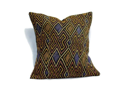 20×19" Authentic showa African Kuba cloth pillow case. Congolese Rafia African Art Christmas Gifts Home/Office decor, Express Shipping.