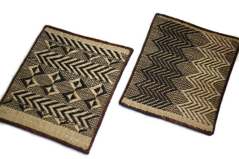 Rectangular Tonga Placemats/wall Decor PAIRS. Similar to Binga Baskets Decor. African Art handcrafted Christmas gifts. Ready to Ship Express