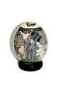 Leopard Themed Africa Nova Descriptio Map Decoupage art on an Authentic Ostrich Egg Shell. Comes with a carved wood stand. Ships Express