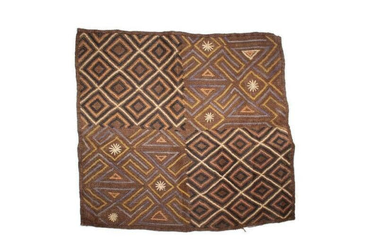 Unique Brown Kuba Clothe Wall art Decor Housewarming gift. Can be used as a table centerpieces. Congo Raffia / Bogolan Home or Office decor