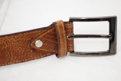 Tan Genuine Ostrich Leather Belt. South African Handmade Gifts, Ready to Ship Express Worldwide