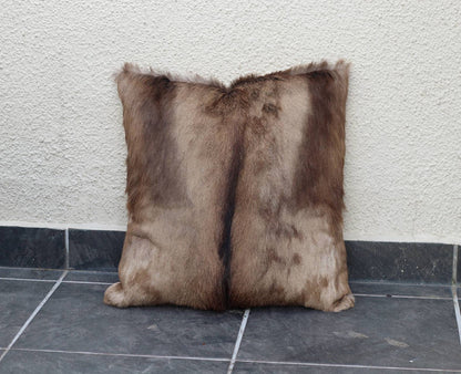 Rare Black Springbok leather cushion cover.  Authentic Antelope hide Pillow Case. South African Art Gifts, Unique for home and Office Decor.