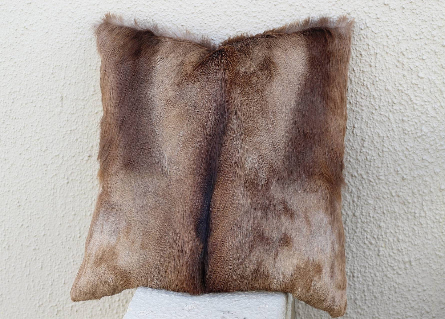 Rare Black Springbok leather cushion cover.  Authentic Antelope hide Pillow Case. South African Art Gifts, Unique for home and Office Decor.