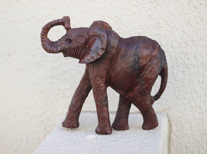 Fine Art Elephant Ironwood Sculpture. Zimbabwean handmade fully detailed lifelike figurine. African Big Five Art gifts Shipping Express