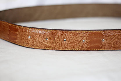 Tan Genuine Ostrich Leather Belt. South African Handmade Gifts, Ready to Ship Express Worldwide