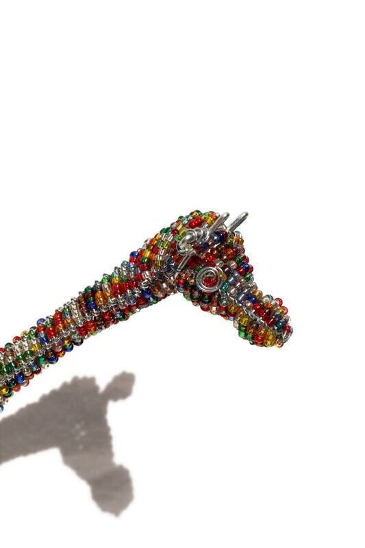 Tall Standing Colourful Beaded Giraffe. 20cm x 10cm African animals art decor. Unique handcrafted Safari animals. Made with love. Gifts