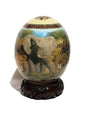 African Big Five Animals and Map Decoupage Ostrich Egg shell. Daylight Safari Art gifts. Unique Ornament with wood ring stand. Ships Express