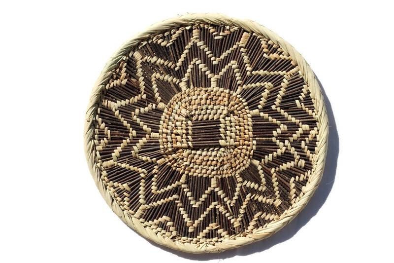 Set of 4 Zambian Basket Placemats. Similar to Binga Baskets Decor. African Art handcrafted gifts for table/Wall Decor. Ready to Ship Express