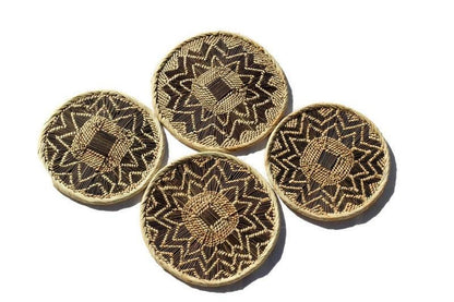 Set of 4 Zambian Basket Placemats. Similar to Binga Baskets Decor. African Art handcrafted gifts for table/Wall Decor. Ready to Ship Express